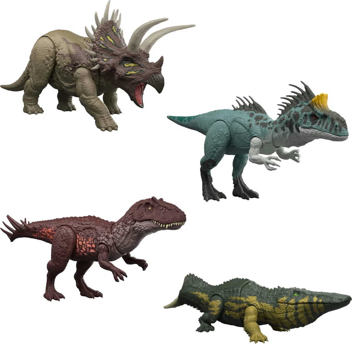 Mattel Jurassic World - Cryolophosaurus Ruggito Selvaggio, dinosauro snodato con luci e suoni, premi il tasto e attiva ruggiti feroci e mosse d'attacco feroci, JKL80