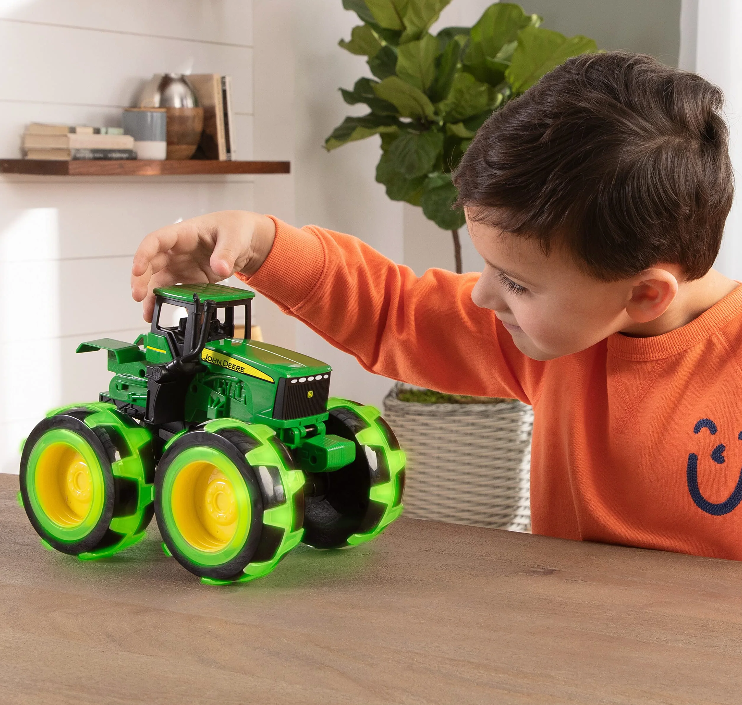 Tomy Lightning Wheels Gator Monster Treads John Deere Ruote Illuminate, Singolo, Multicolore, Standard, 46434