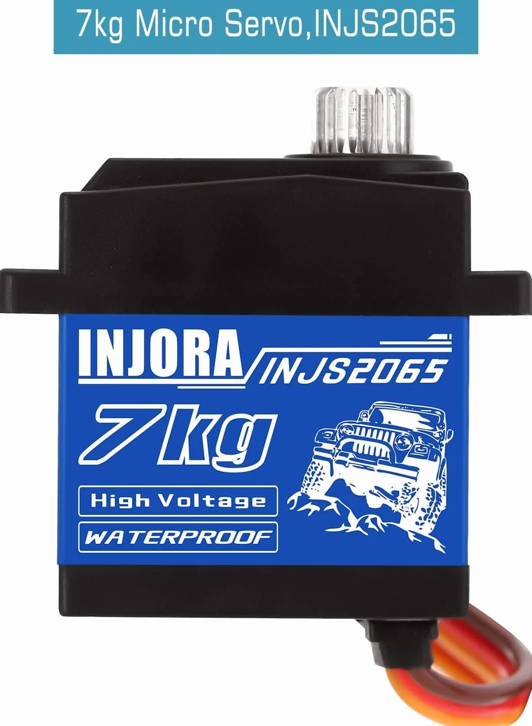 INJORA Servo impermeabile 2065 7KG con il supporto & il braccio per 1/24 Axial SCX24