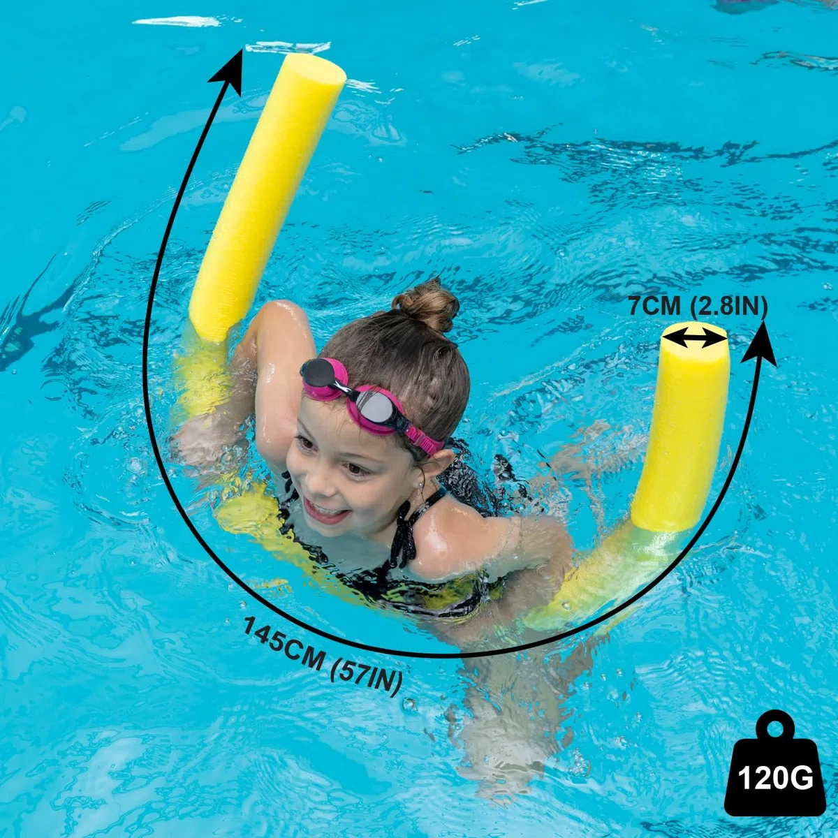 FORZA Tubi Galleggianti Piscina – Schiuma EPA Ad Alta Visibilità – Noodles Piscina | Accessorio Divertente Per Bambini E Adulti – 5 Colori Vivaci