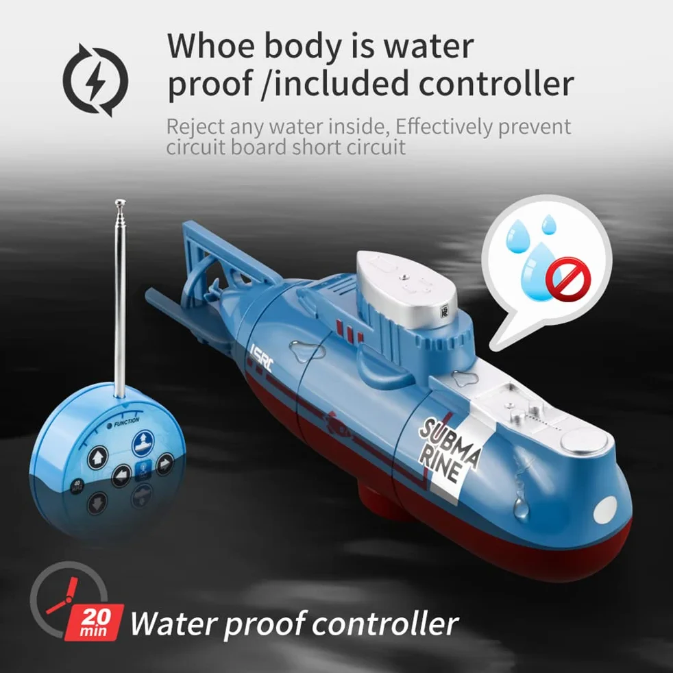 Mini Giocattolo Sottomarino RC, Telecomando a 6 canali sotto la Nave dell'Acqua, Modello di Giocattolo Elettrico per Barca da Sub Giocattolo educativo per Bambini per