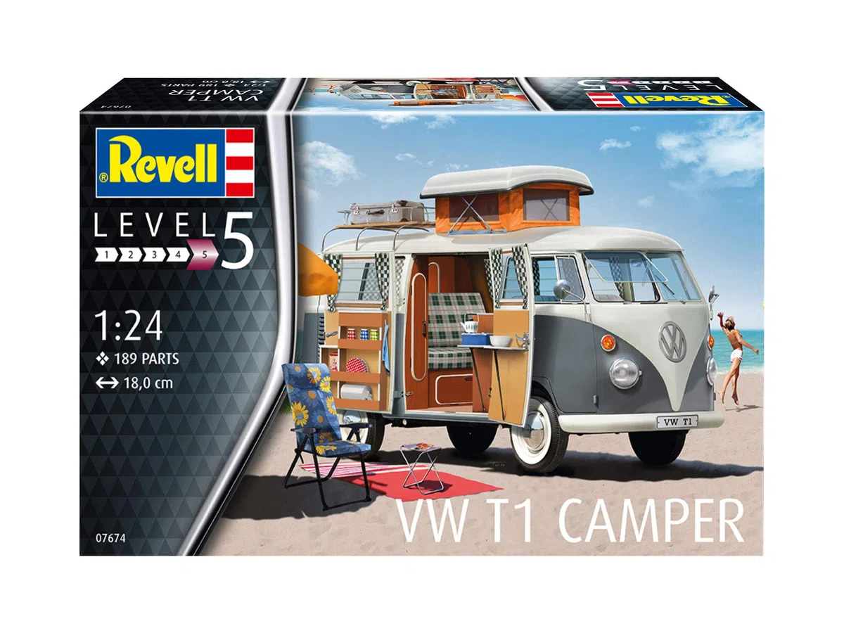 Revell 07674 VW T1 Camper 1:24 Kit modellino in plastica non costruito/non verniciato