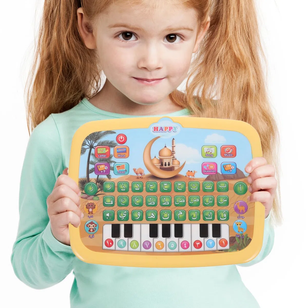 ibasenice Macchina di apprendimento Arabo interattiva per Bambini – Giocattolo educativo precoce con Musica Alfabeto e Suono per Bambini in età prescolare – Pad educativo per Lo Sviluppo del