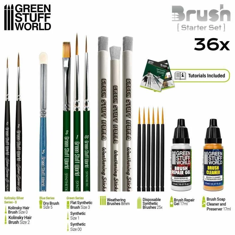 Green Stuff World Per modelli e miniature Hobby Brush Starter Set 11644