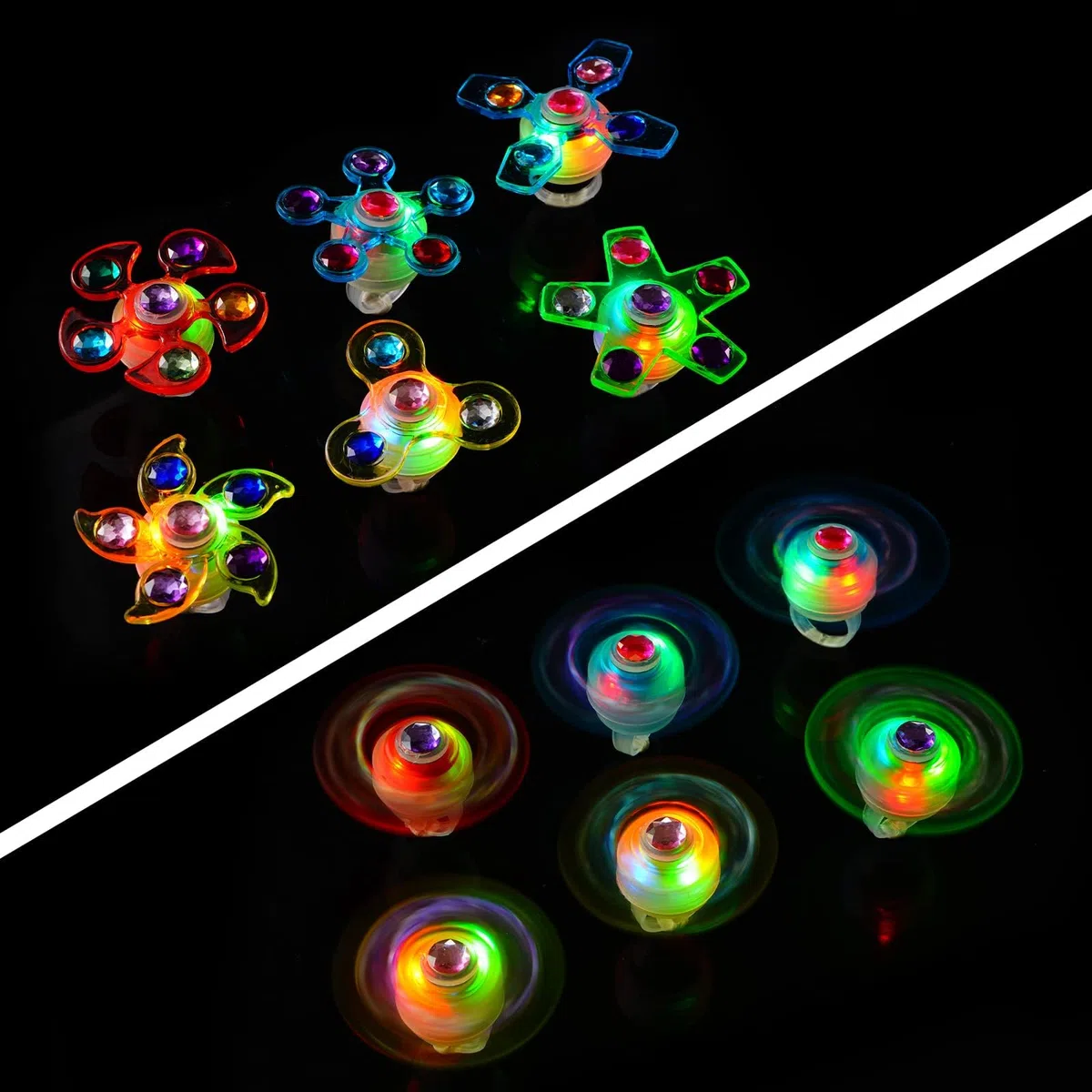 Anelli Luminosi LED 24 Pezzi - Articoli per Feste per Bambini, Premi Luminosi, Gadget da Festa, Laurea, Compleanno - Riempitivi per Borse, Regali