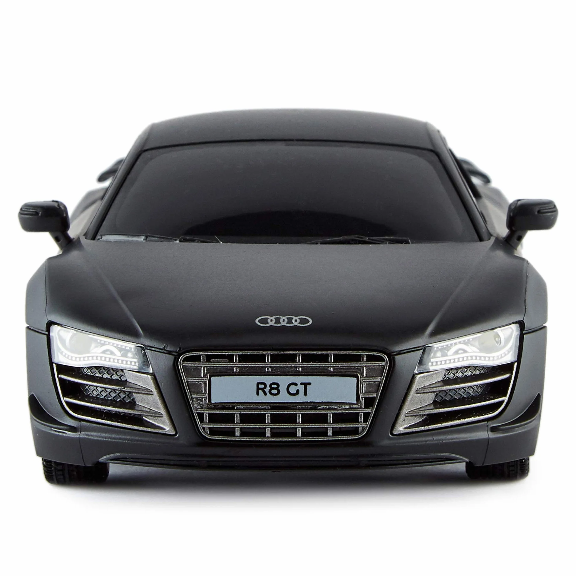CMJ RC Cars AUDI R8 GT, auto telecomandata con licenza ufficiale con luci di lavoro, auto radiocomandata per ragazzi e ragazze Giocattoli scala 1:24, 2,4 Ghz Gareggia con più di 10 auto insieme (nero)