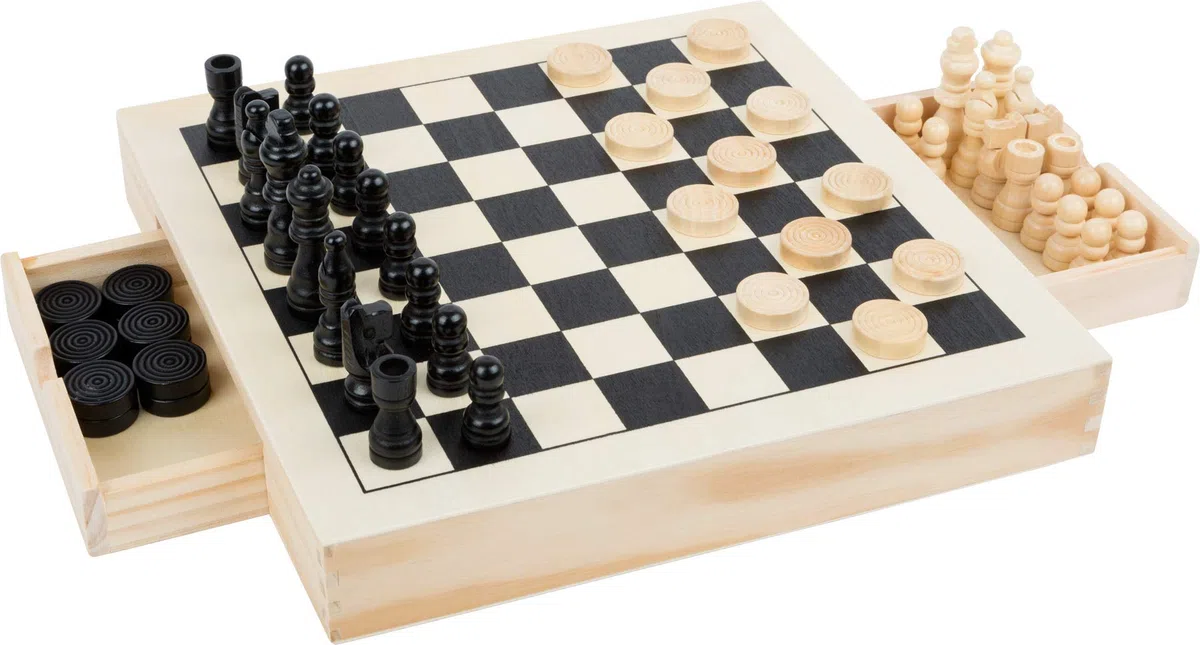 Set da giochi Scacchi, dama e mulino, Multicolore