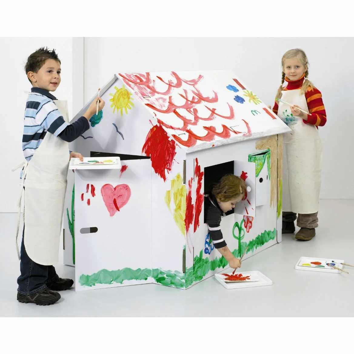 KREUL 39105 - joyPac Giocattolo di cartone bianco per dipingere, incollare e decorare Gioco per bambini Dimensione XXL Dimensioni circa 120 x 80 x 110 cm