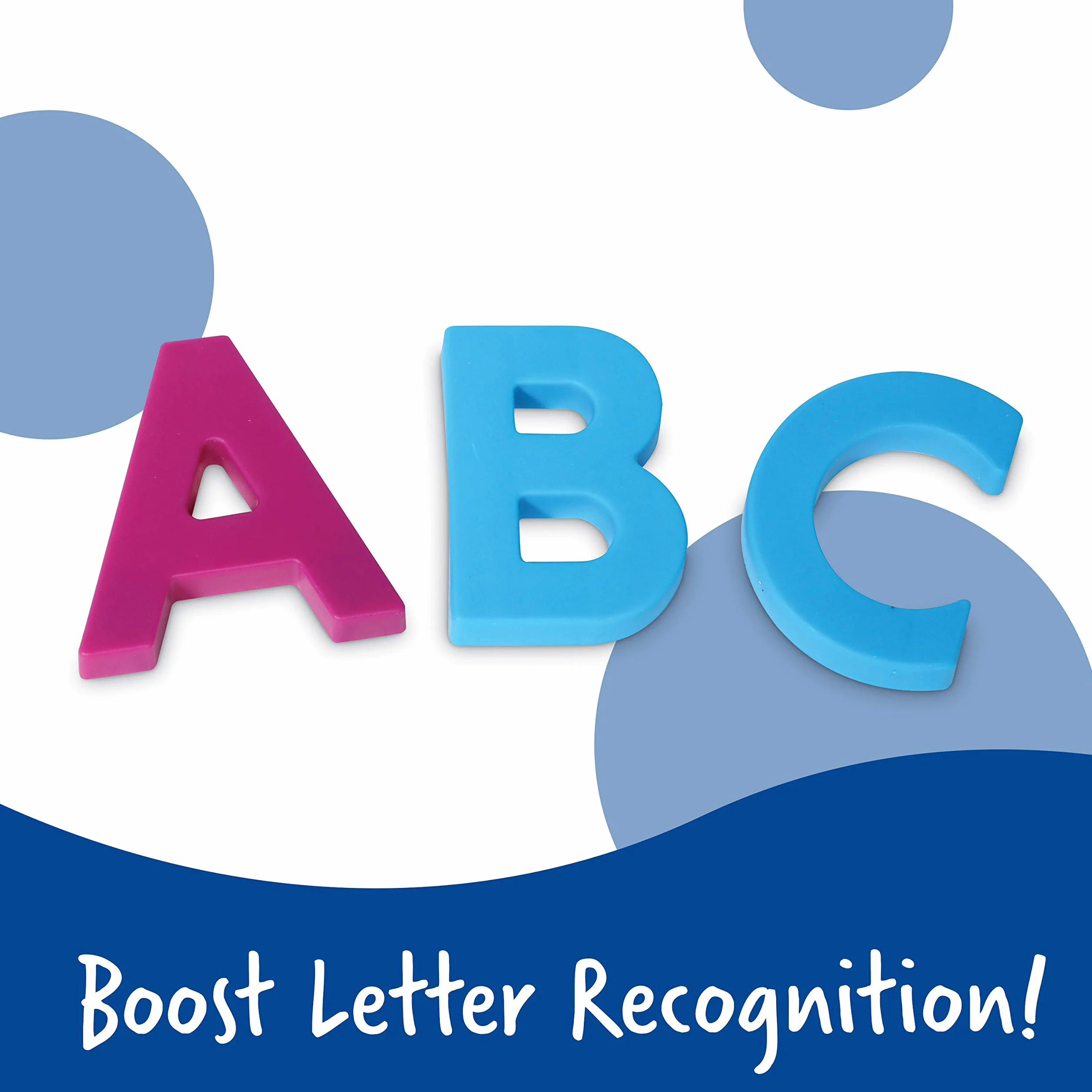 Learning Resources Lettere Maiuscole Magnetiche Jumbo, dai 3 Anni, Set da 40, Alfabetizzazione e Ortografia, Lettere Colorate con Base Magnetica