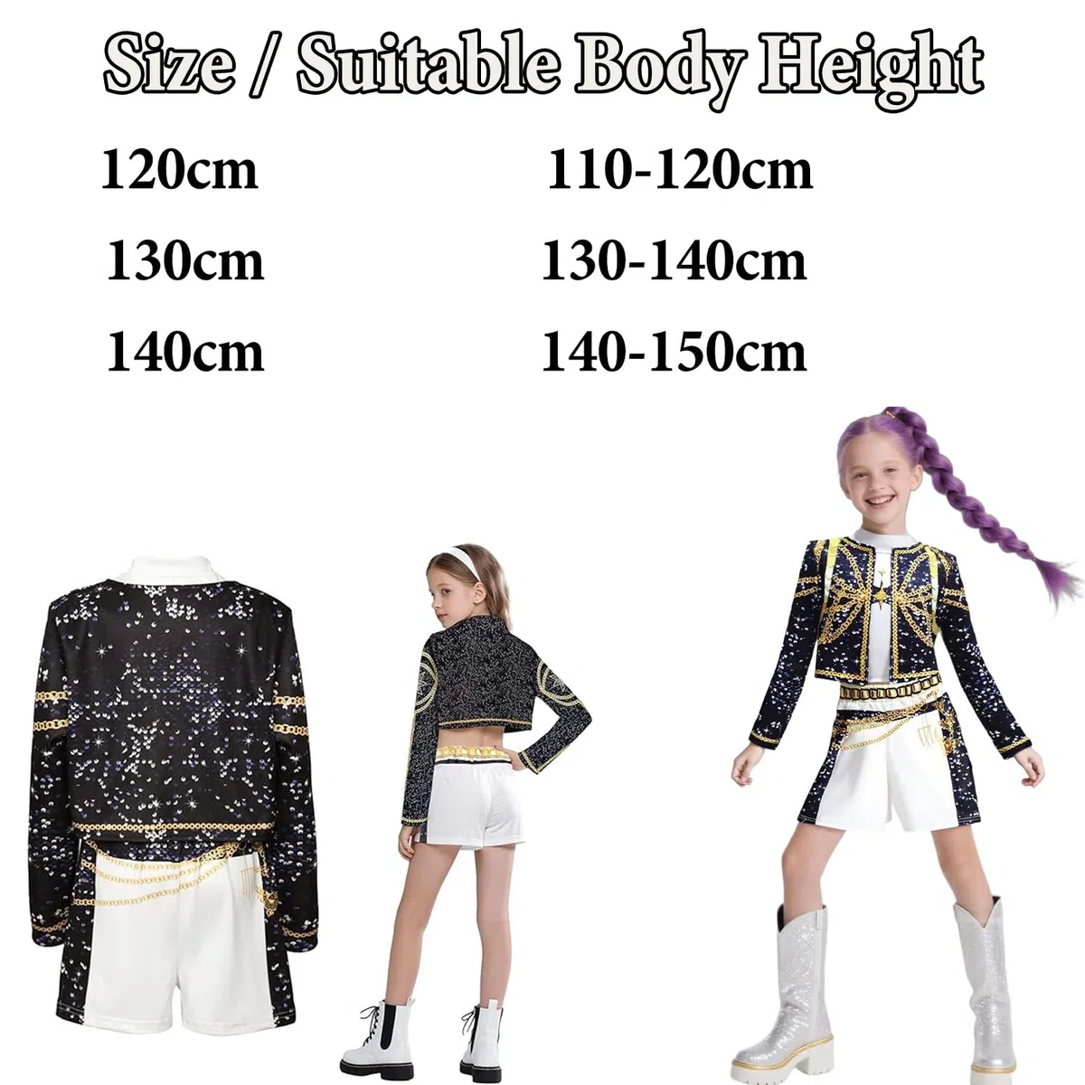 K.p0p De.m0n Hun.ters Costume, Cosplay Anime per Bambini, Gioco di Ruolo, Outfit per Performance a Festa, Regalo per i Fan di Anime