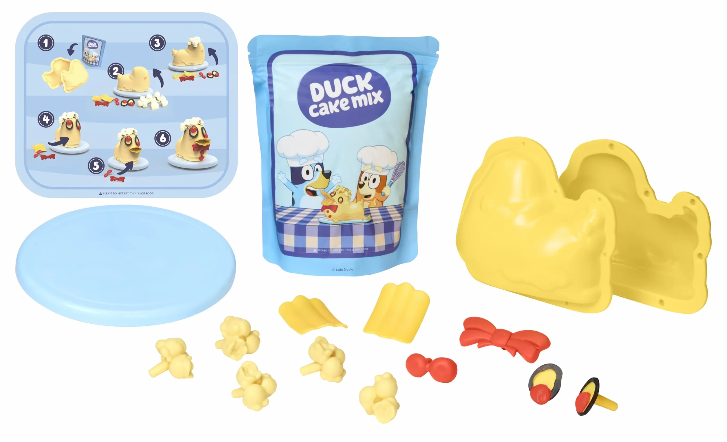Little Tikes Creative Chefs Bluey Duck Cake Kit - Include Make It Mix e 15 accessori realistici, set di cucina per gioco finto, non commestibile, adatto a bambini e bambine - Età 3+