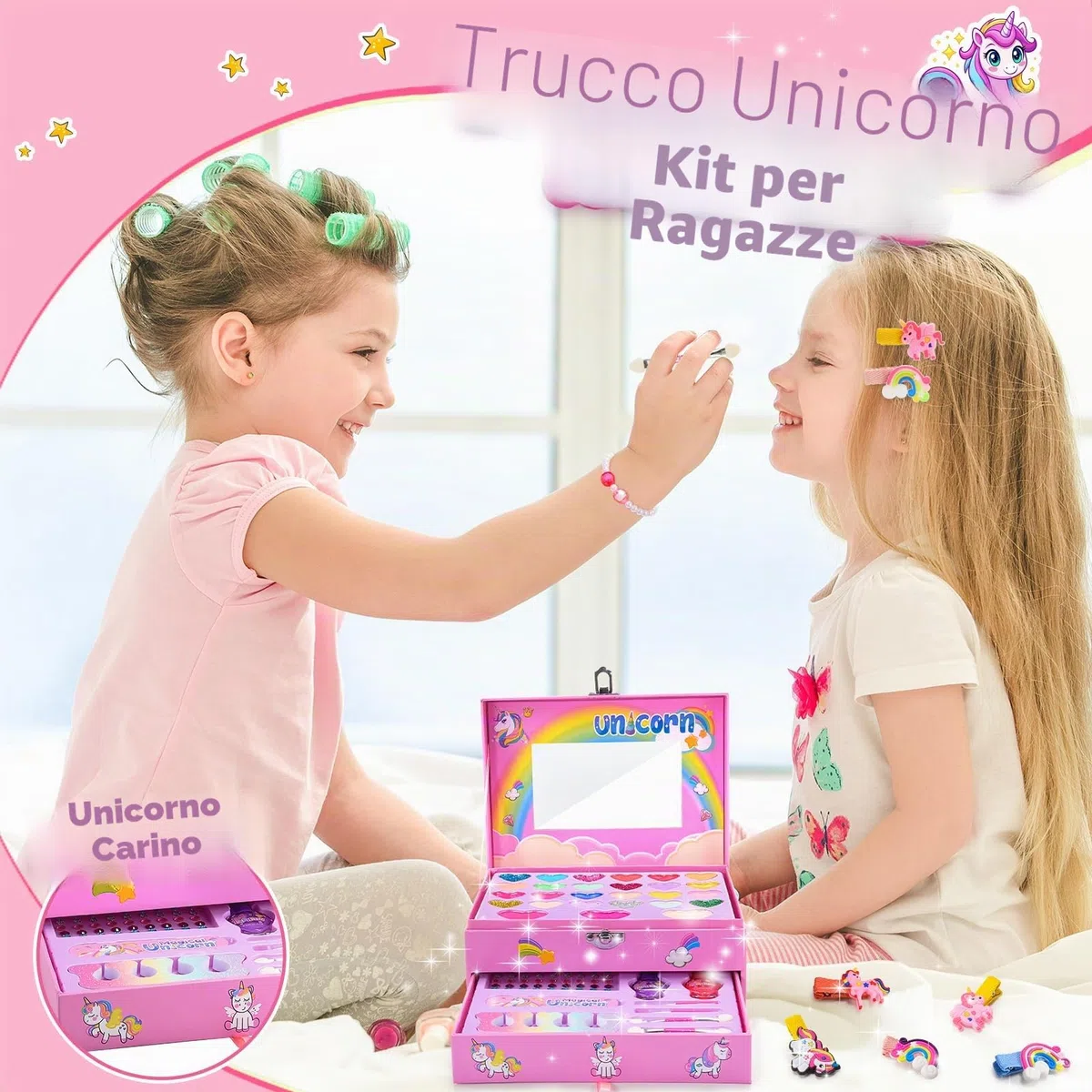 Unicorno Trucchi Bambina 3 4 5 6 7 8 9, Giochi Bambina 4-8 Anni Unicorno Valigetta Trucchi Bambina Compleanno Regalo Bimba 4 5 6 7 8 9 Anni Trousse Trucchi Bambino Regalo Bimba 5 6 7 8 Femmina