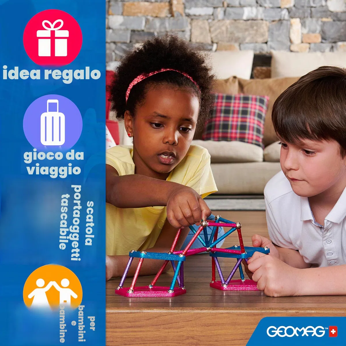 Geomag - Classic Panels 52 Pezzi - Costruzioni Magnetiche per Bambini - Linea Green - 100% Plastica Riciclata