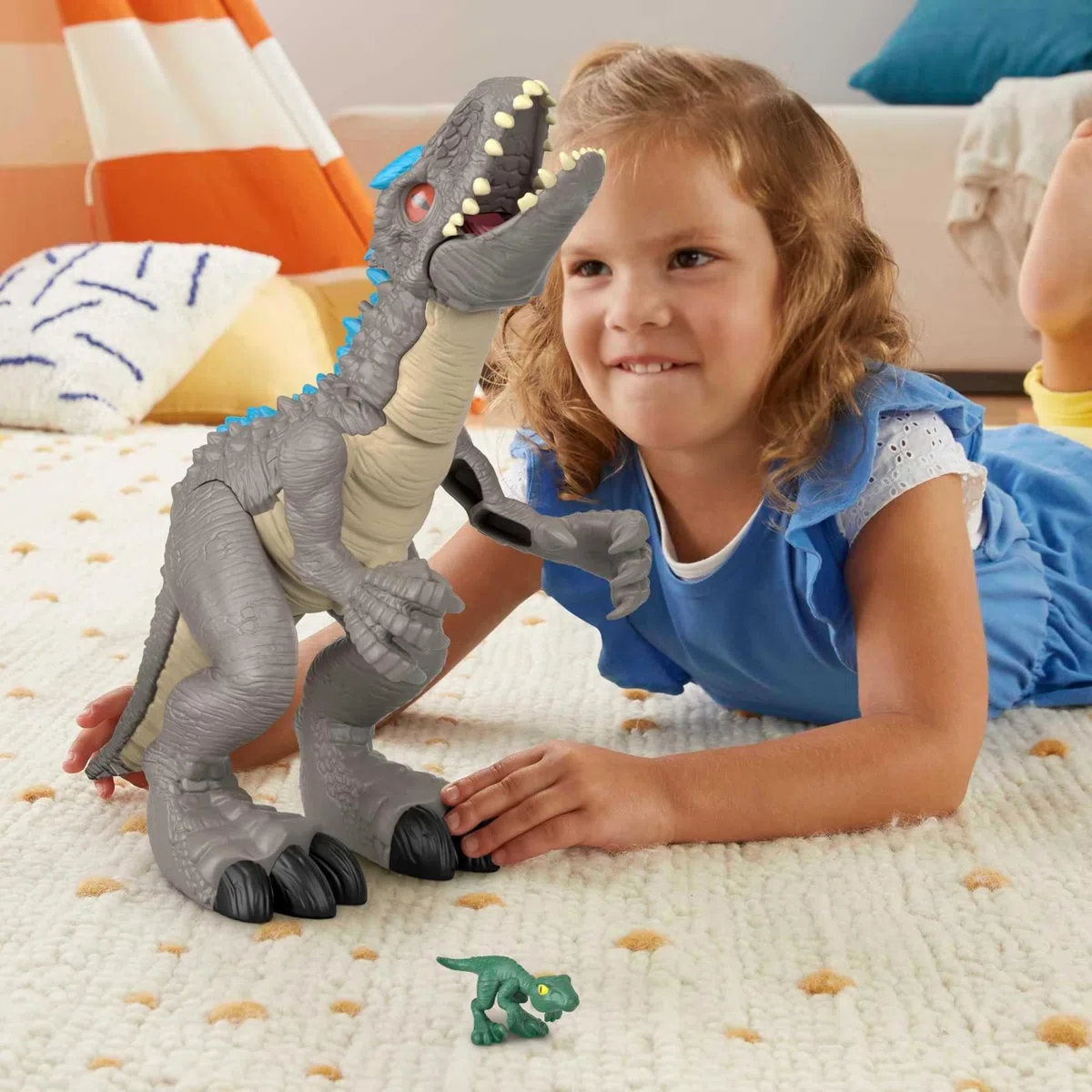 Imaginext- Dinosauro Indominus Rex, Morde e Si Muove, Giocattolo per Bambini 3+Anni, GMR16