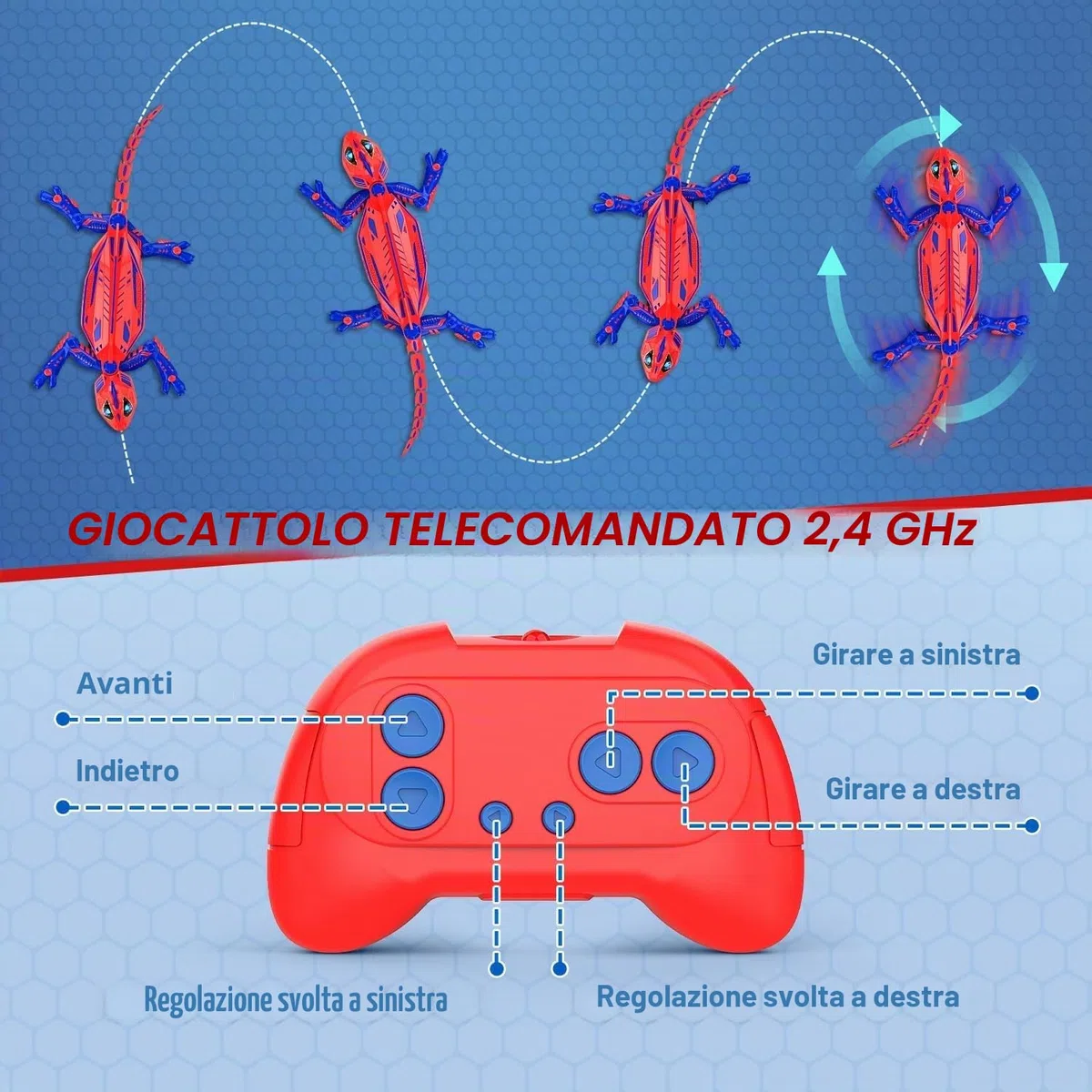 Mieryd Geco Telecomandato, Lucertola Telecomandata muro con occhi LED, Spider RC Robot Giocattolo Bambini, Interattivo Gioco lucertola si arrampica sui muri, Regalo Compleanno Giochi Bambino 3-8 Anni