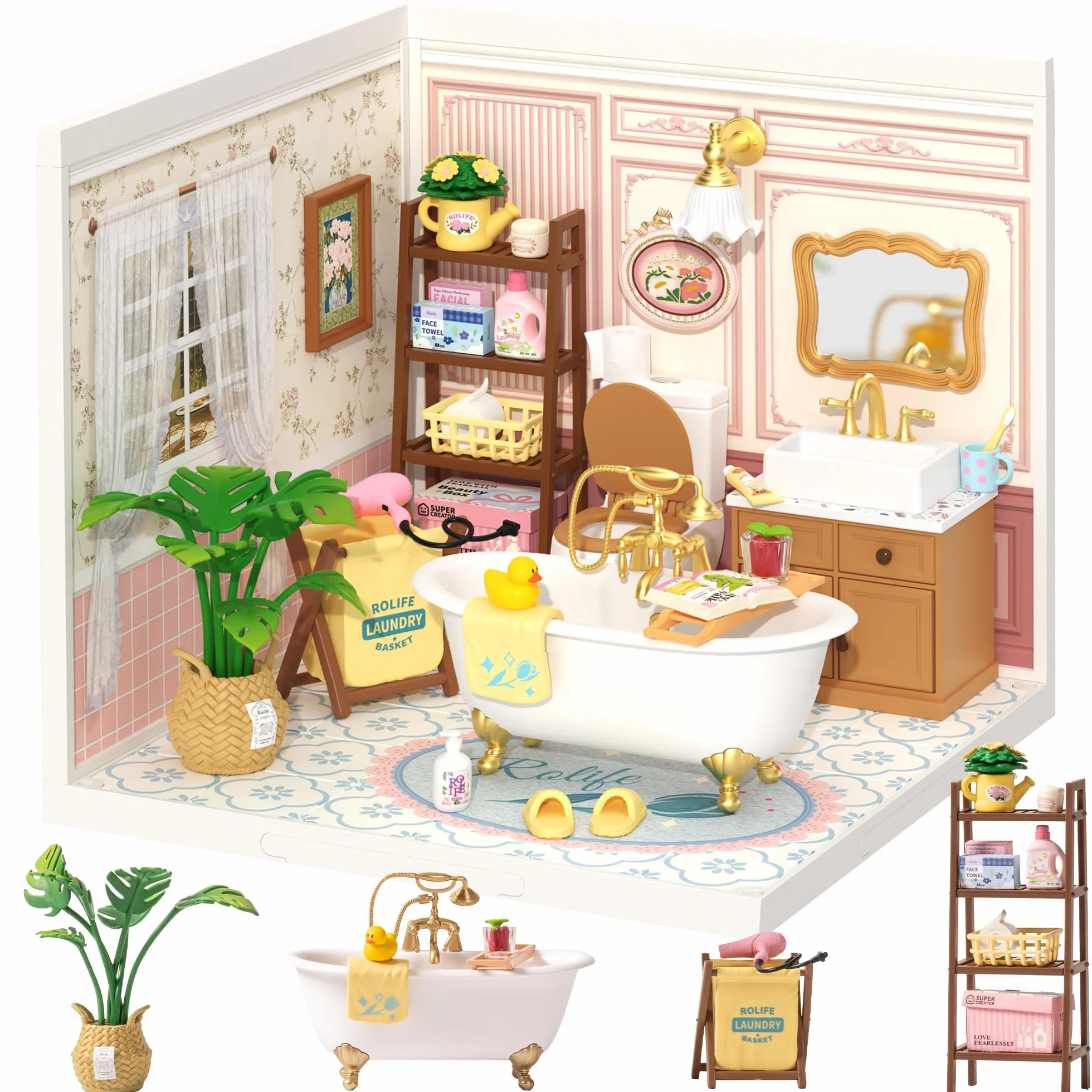Rolife Super Creator Kit di Costruzione Fai da Te Casa in Miniatura, Kit di Costruzione Miniatura, Costruire da Soli, Decorazione per Scrivania o Libreria, Kit di Modelli di Costruzione, Diorama, Kit