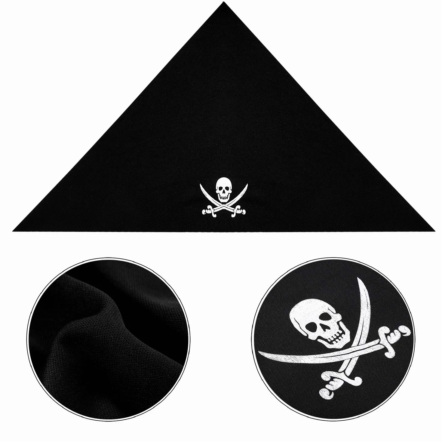 Blulu 12 bandana pirata nera capitano bandana per feste a tema Halloween e bambini (stile A)