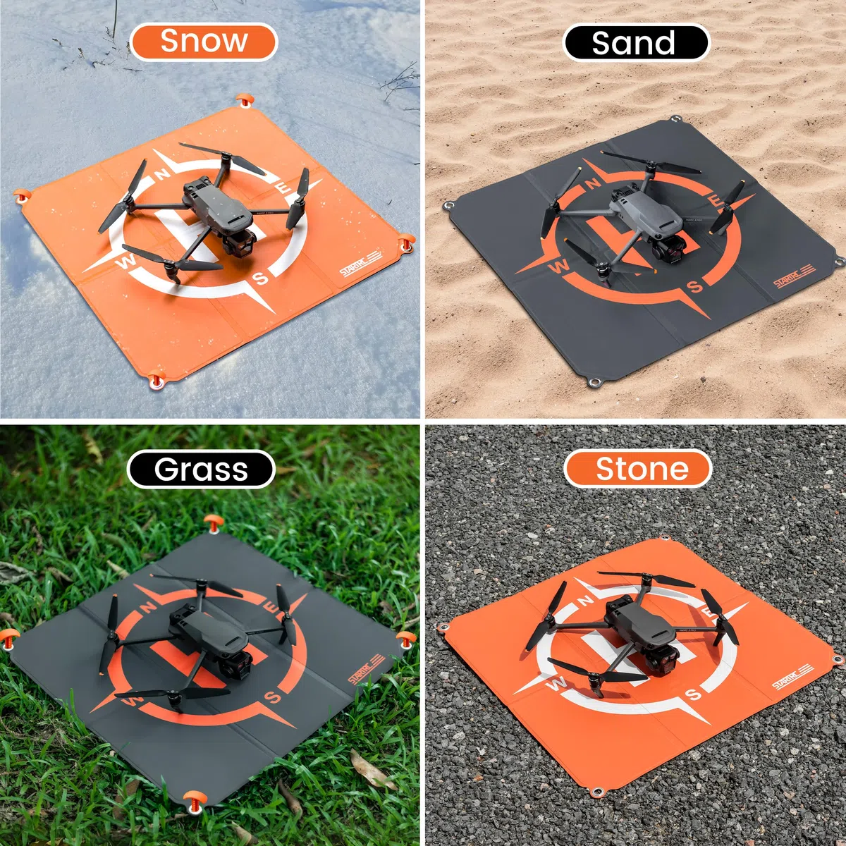 STARTRC Drone Landing Pad,65cm(25”) Portatile Universale Pieghevole Veloce Helipad Tappeto di atterraggio per DJI Air 2S,Mavic Air 2,Mavic Mini 2,Mavic 2 Pro/Zoom,Phantom 4/3,DJI FPV,Holy Stone
