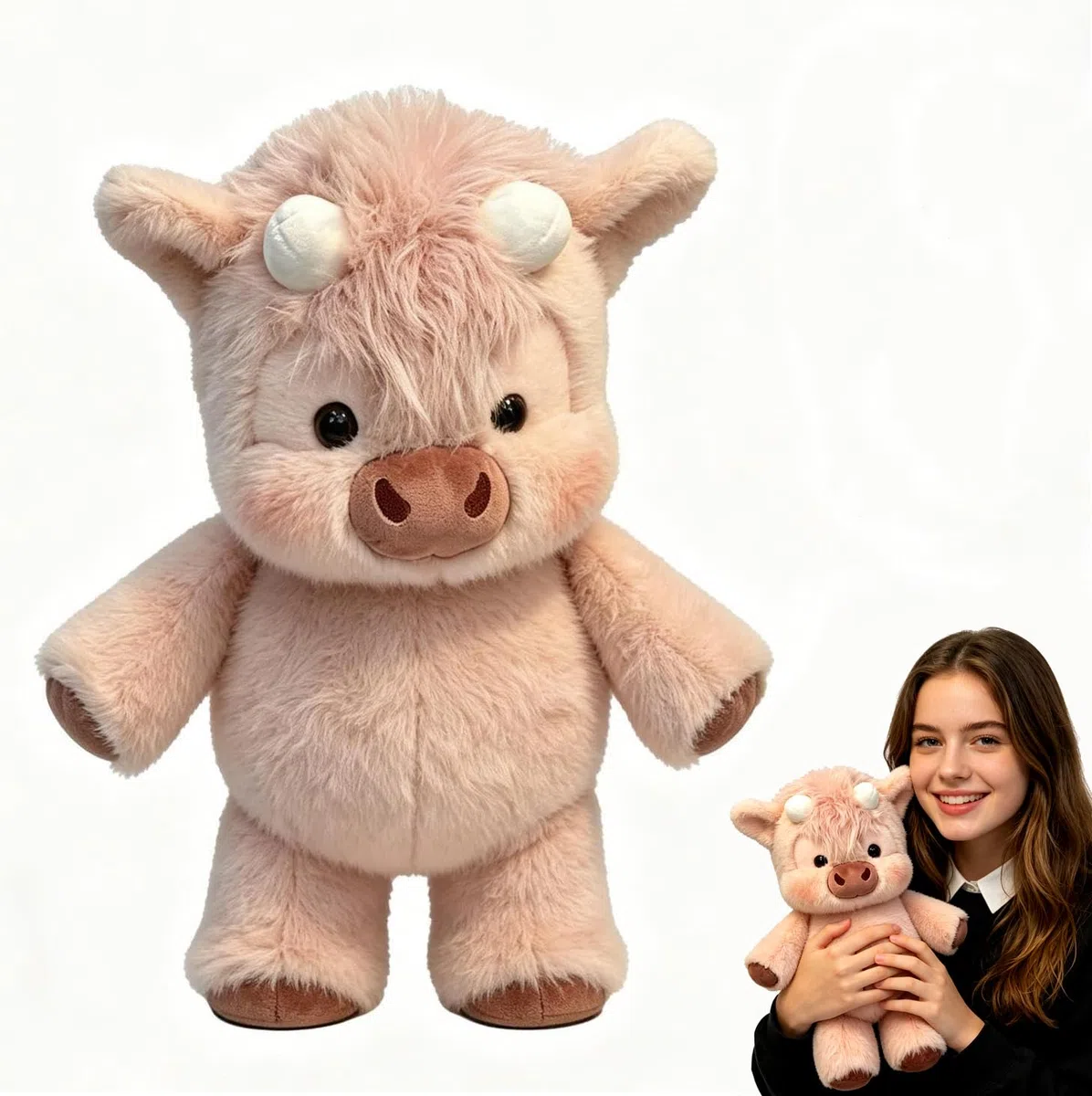 Peluche Che Corre, 45cm Peluche Di Cinghiale, Peluch Mucca, Vitello Che Corre Morbido Giocattolo, Bambola Da Collezione A Forma Di Pecora In Cartone Peluch Animato Per Ragazzi E Ragazze (A)
