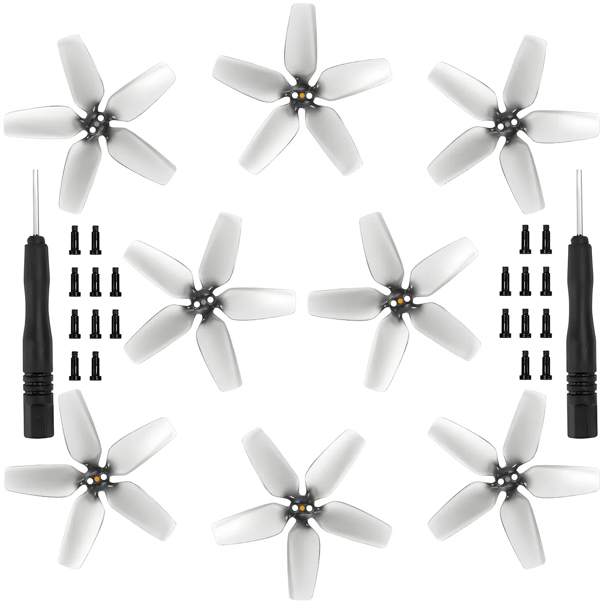 Eliche per DJI Avata sostituzione elica accessori a basso rumore per DJI Avata Drone accessori esclusivi viti e cacciaviti 8 pezzi Grigio