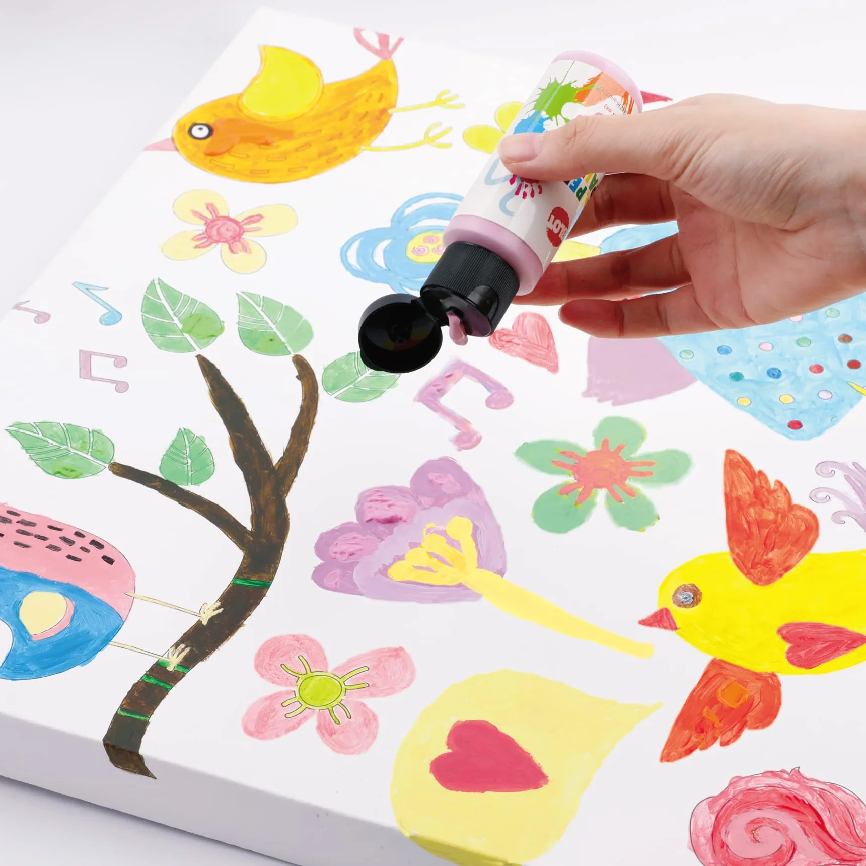 BLOT Tempera Pittura Bambini 18 Colori Lavabili Colori a Dita Atossici Tempera Vernice con Fluorescente Glitter Metallico per Dipingere Poster Fai da Te