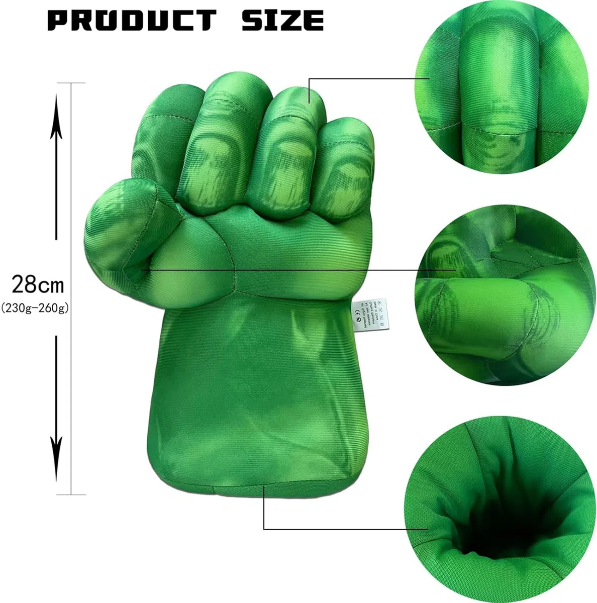 Guanti da Boxe Eroi - Guanti Morbidi in Schiuma per Cosplay, Natale, Halloween e Compleanno (1 Paio, Verde)
