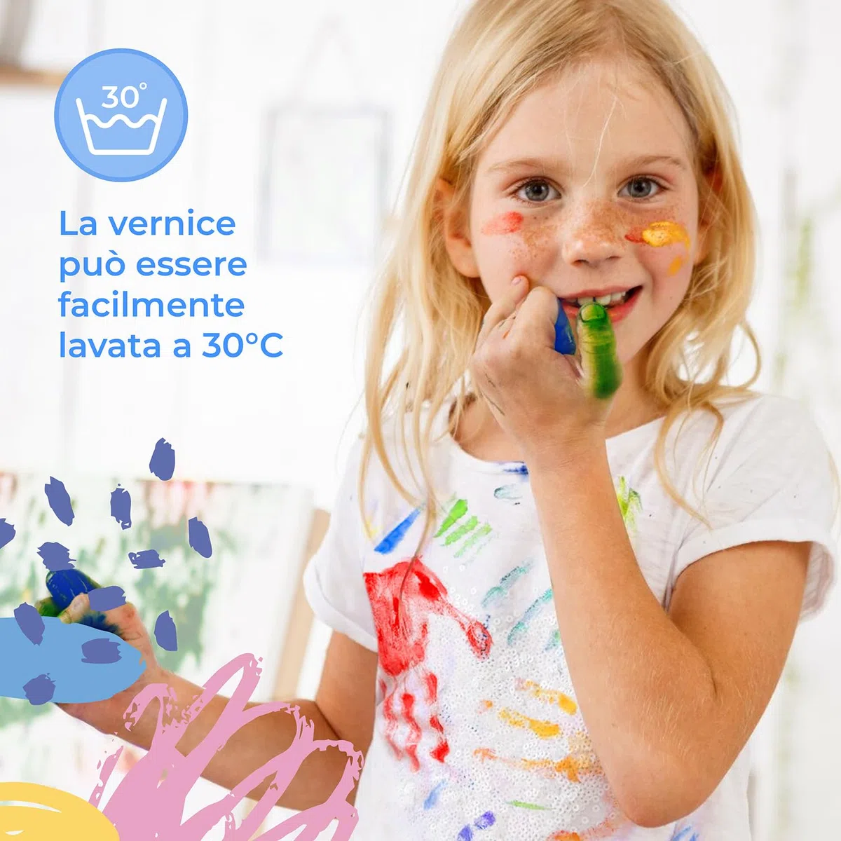 colozoo Colori a Dita per Bambini Atossici Inc. accessori | Tempere Lavabili per Bambini 8x100ml Colori Inc. Oro e argento | Senza Parabeni, Glutine e Lattosio, a Base D'acqua, Vegano