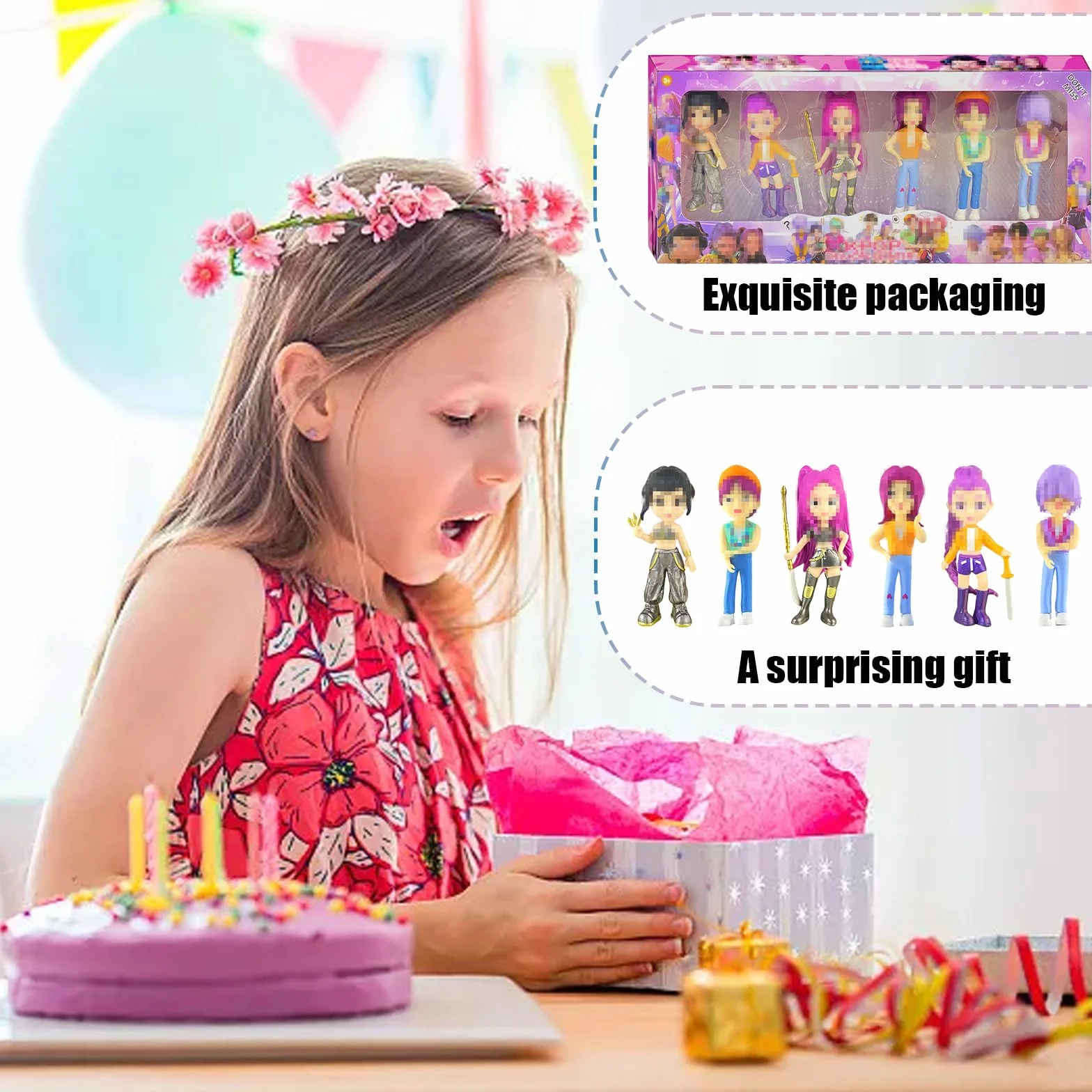 6 Pezzi Huntrs Figurine, PVC Mini Cartoon Anime Figure, Decorazioni Carine per Ufficio e Casa, Regalo per Adulti e Fan (A)