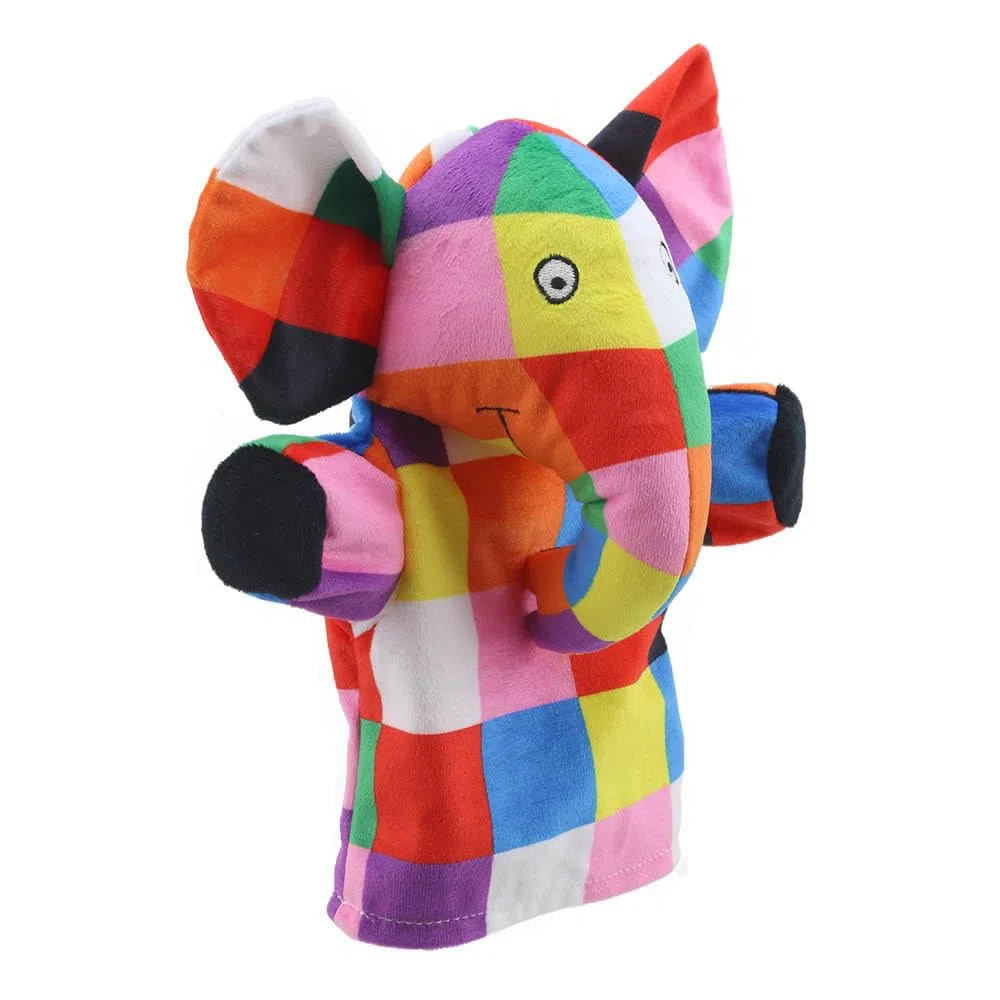 The Puppet Company My First Elmer Elephant - Mini peluche per bambini, giocattolo interattivo per narrazione, apprendimento, immaginazione, gioco di ruolo e giochi divertenti