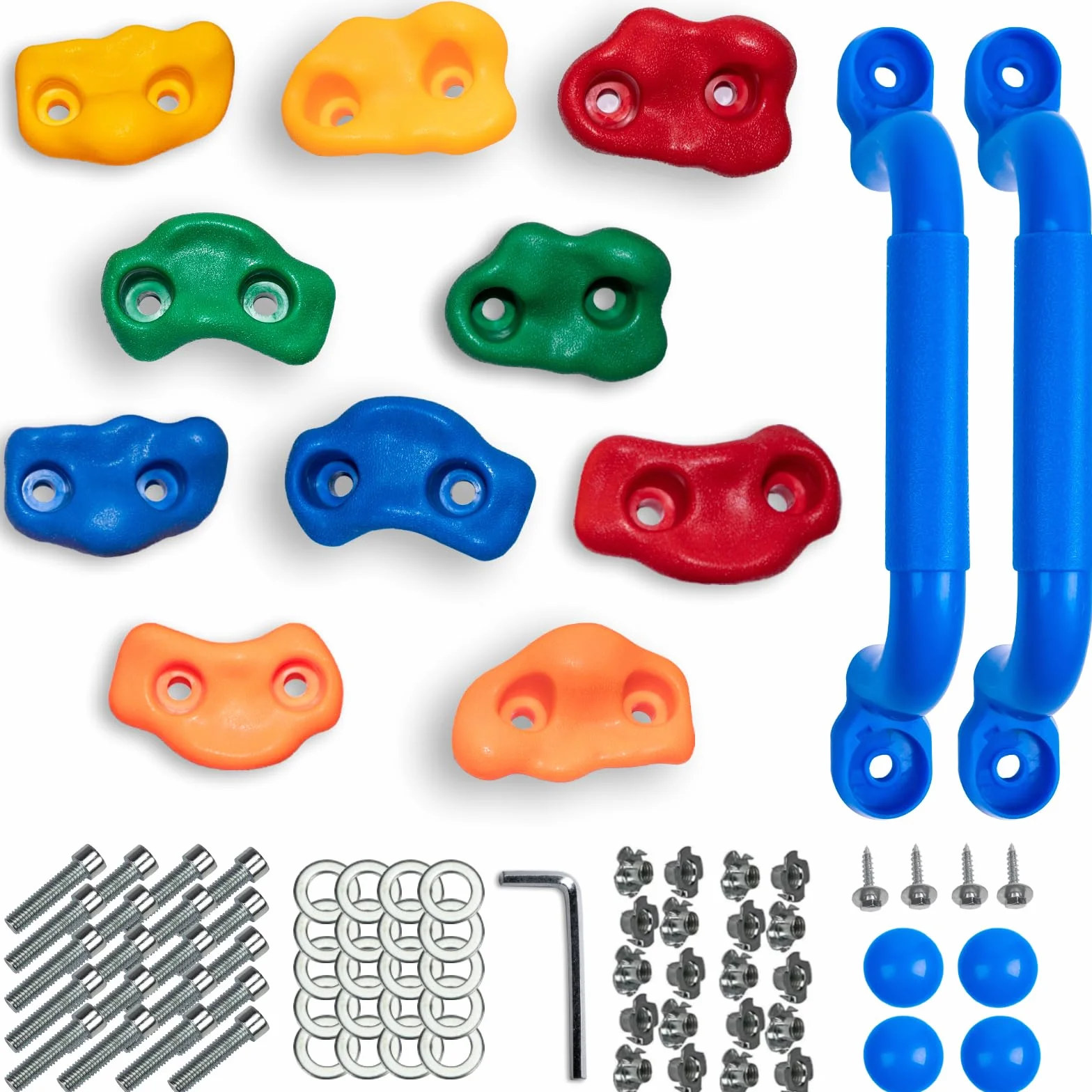 CIMOYBAI 10 Pezzi Prese Arrampicata con Maniglie per Torri Gioco, Prese D'arrampicata per Pareti, Colorato Parete Arrampicata Bambini, con Viti di Fissaggio