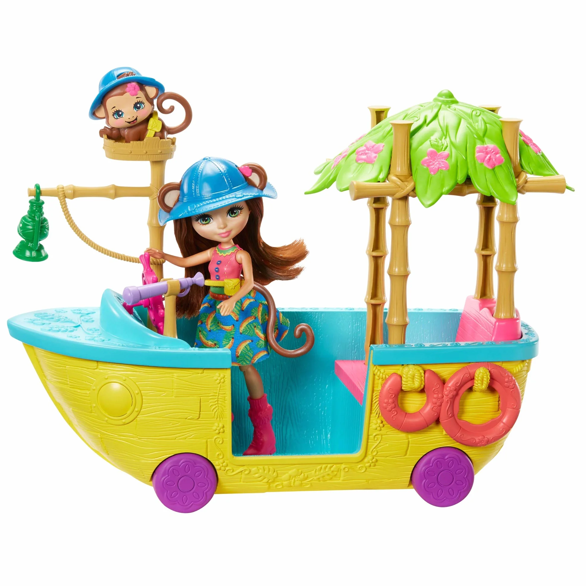 Enchantimals, Playset Barca della Giungla, Bambola e Accessori, Giocattolo per Bambini 4+Anni, GFN58