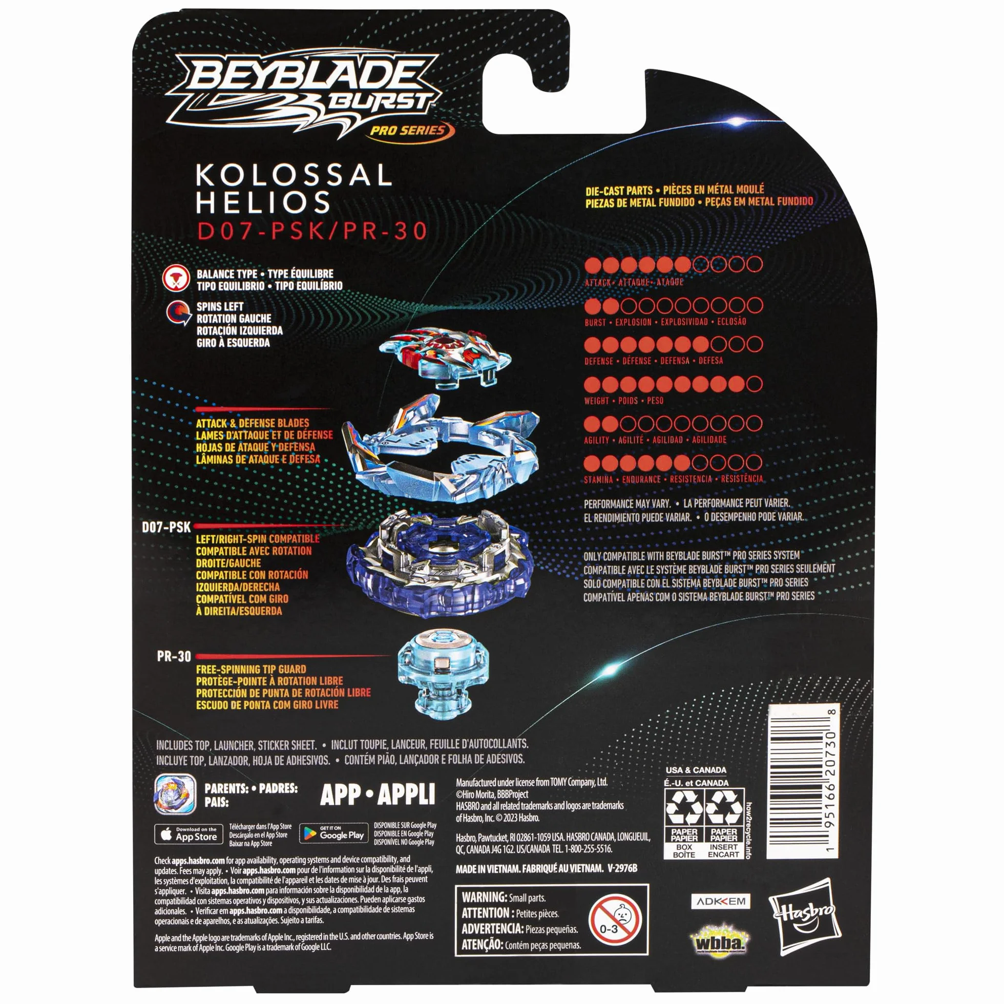 Beyblade Burst Pro Series Kolossal Helios Starter Pack - Maglietta rotante con lanciatore, giocattolo per ragazzi e ragazze a partire da 8 anni