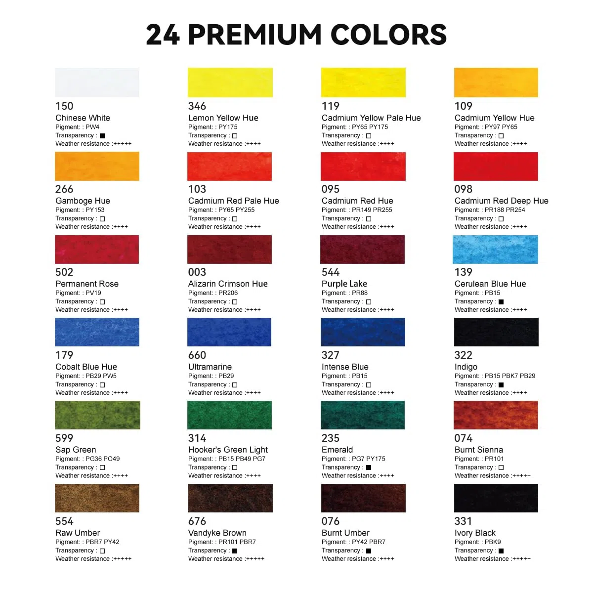 Paul Rubens Set di colori ad acquerello, 24 colori vivaci, tubetti da 12 ml, forniture artistiche per adulti, artisti e principianti