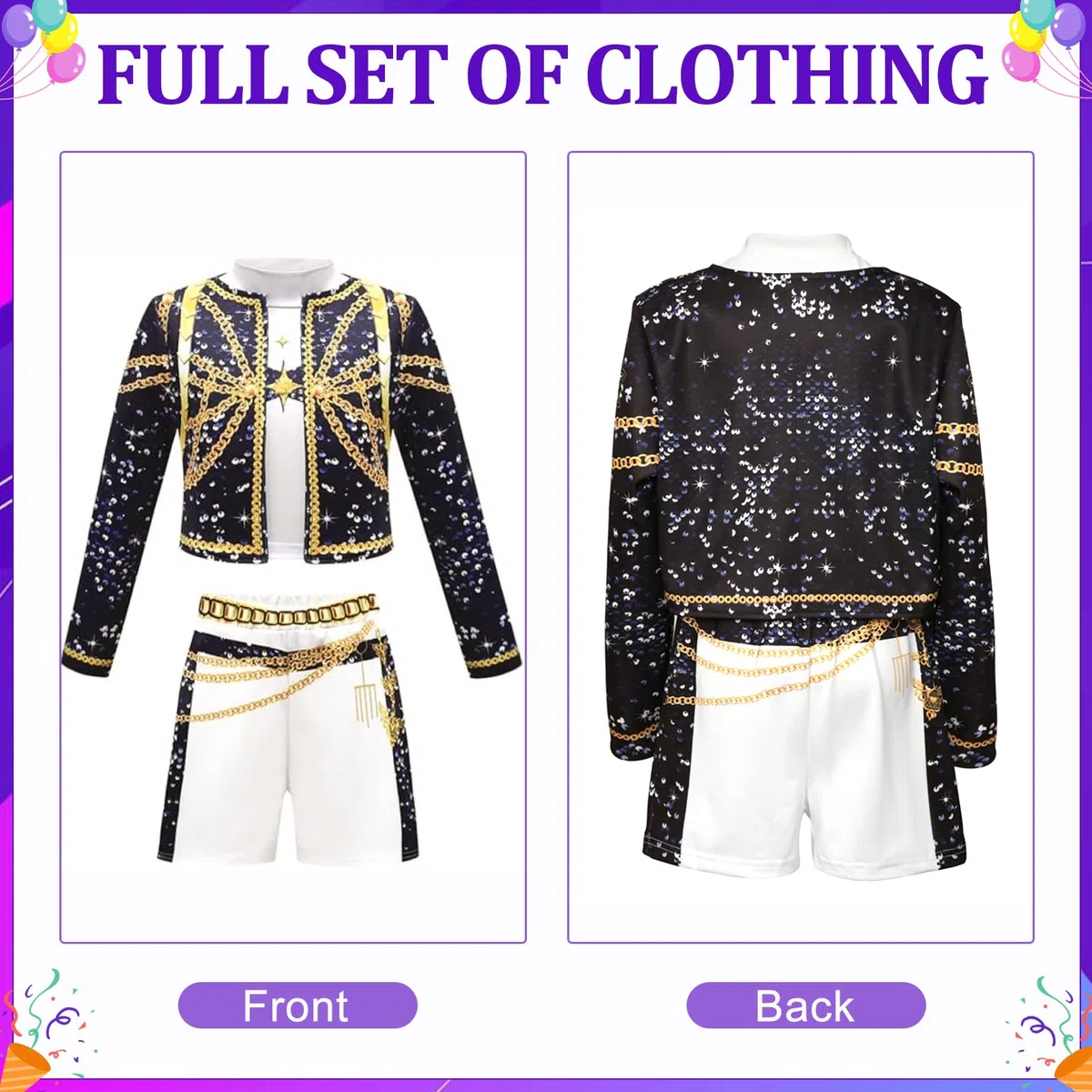 JIASHA Costume cosplay uniforme, 3pcs Kp0p Costume Bambina Set, Animes Cosplay Costume, K-p0p Costume, cacciatori di dem0ni, Bambini Carattere Carnevale Natale Party