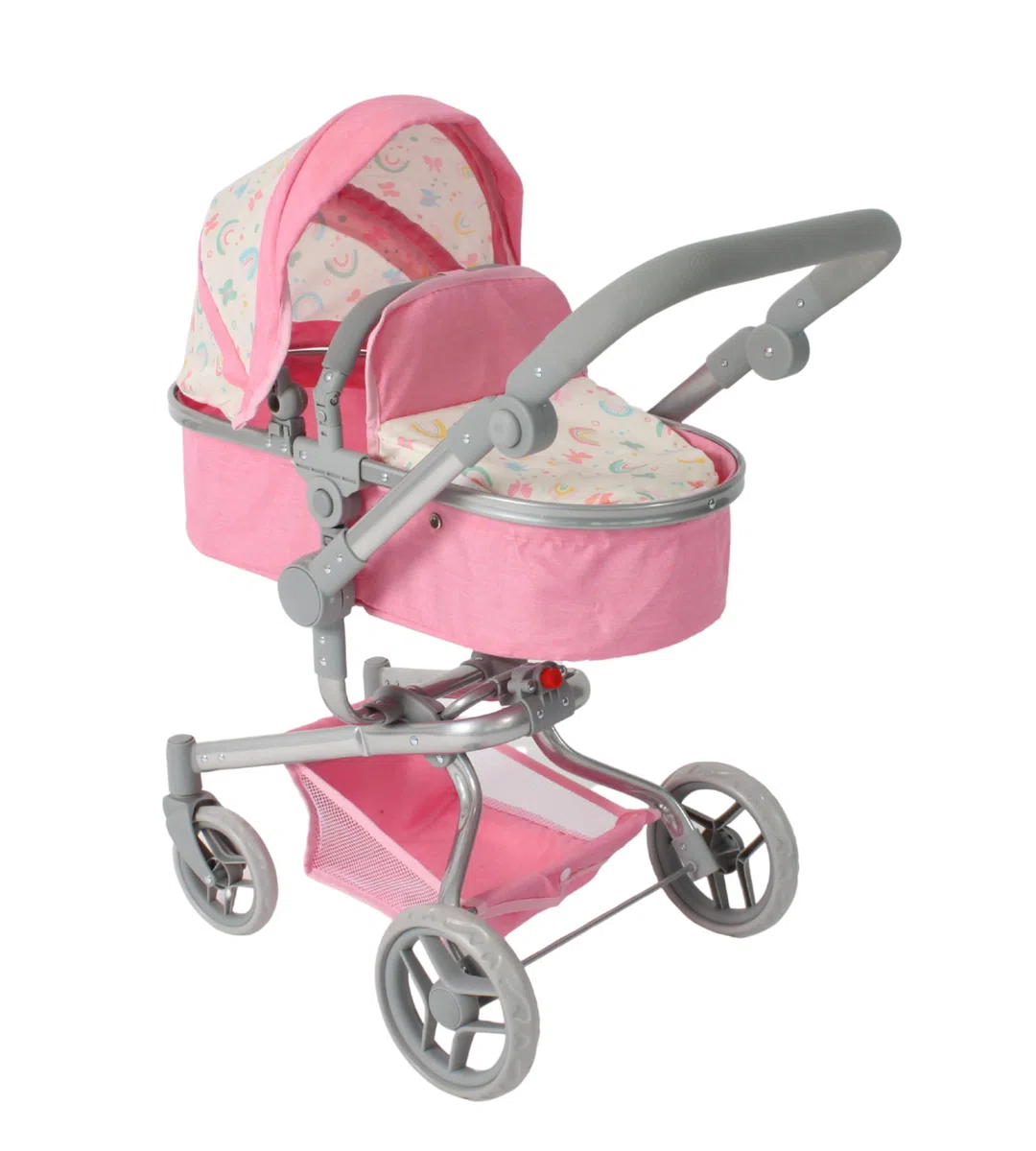 Bayer Chic 2000 - Passeggino per bambole Yolo 2 in 1 per bambini dai 3 agli 8 anni, passeggino per bambole fino a 52 cm, colore: rosa