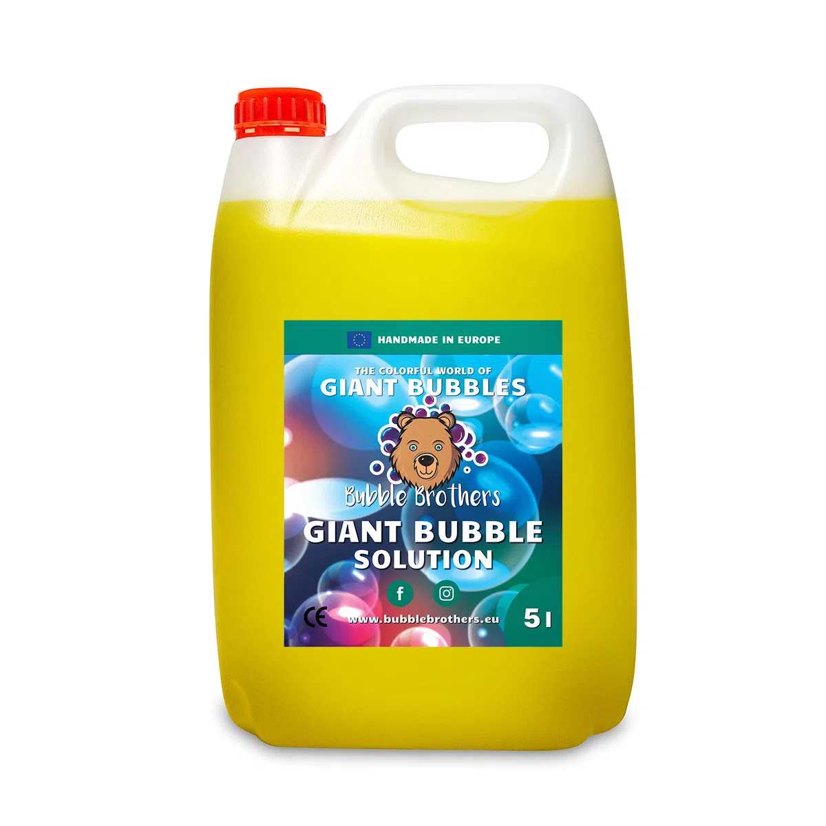 Bubble Brothers Liquido per bolle di sapone da 5 litri per bolle di sapone giganti e normali bolle di sapone, bottiglia di ricarica da 5 l (5 litri)