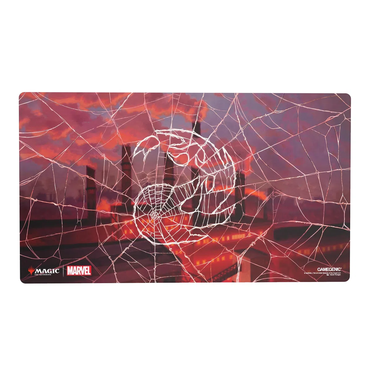 Gamegenic, Magic: The Gathering - Marvel's Spider-Man Shiny Playmat - Spider-Man Mountain, Licenza Ufficiale, Tappetino da gioco 61x35 con 2 mm di spessore