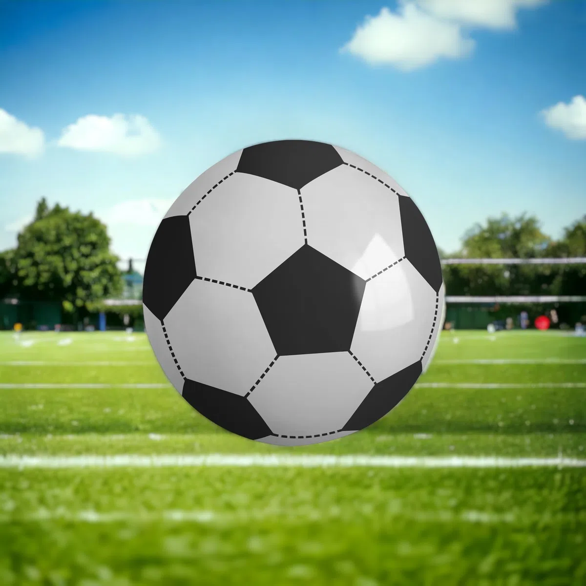 Pallone da calcio gigante e gonfiabile