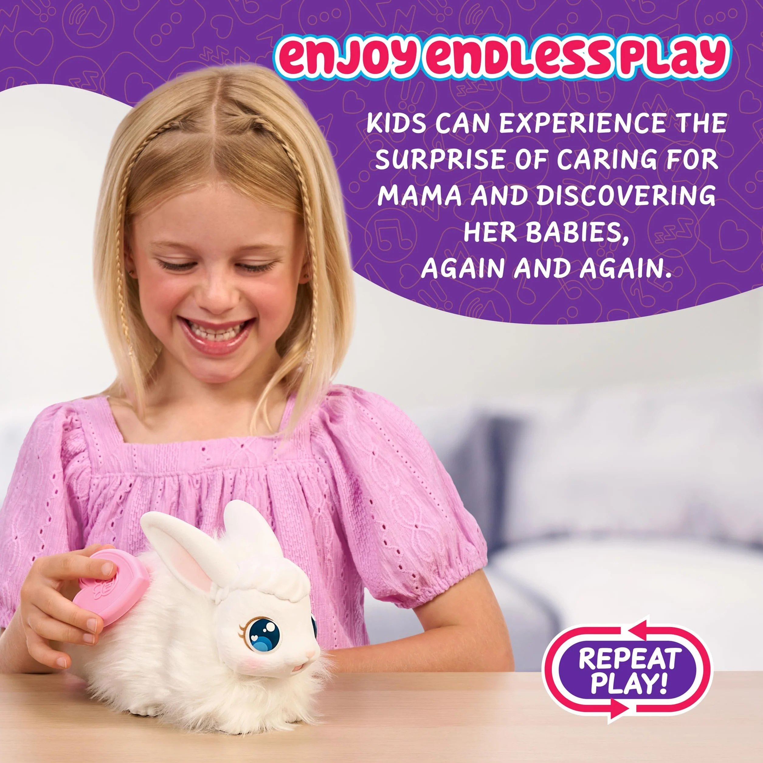 Little Live Pets Mama Surprise - Bunny Feed & Nurture Mama Mama Magically Has 3 Babies! Interactive Mama Bunny and Hutch Playset 20+ Suoni e reazioni Vestire i bambini con accessori per bambini dai 4