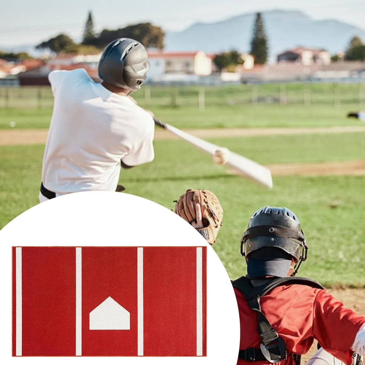 predolo Tappetino da Battuta, Tappetino da Baseball, da Battuta, Strumento ausiliario per Interni, Gabbia da Battuta Antiscivolo, Allenamento per Lancio