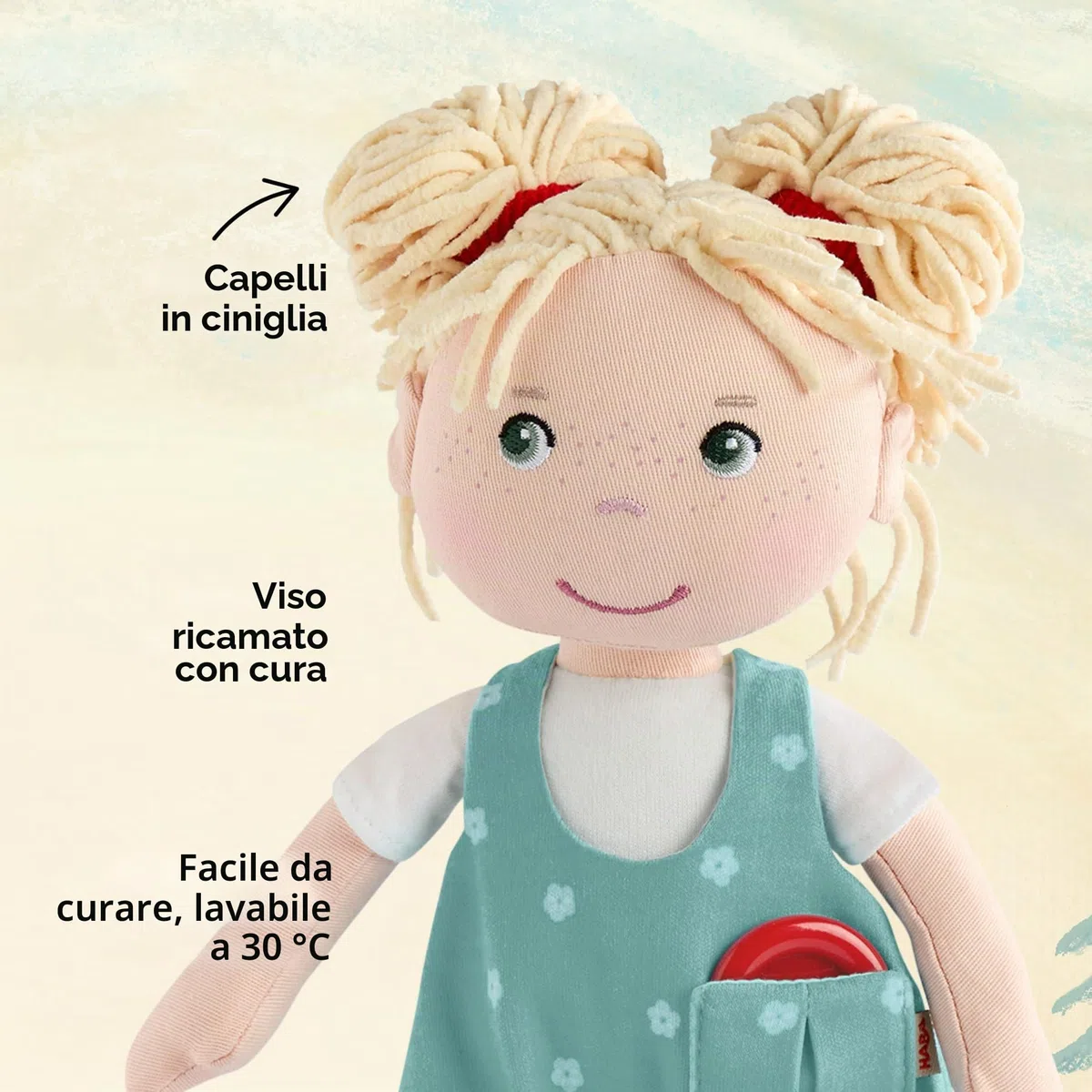 HABA Bambola Tilli – Bambola di stoffa da 30 cm per giocare e coccolare – 2013203001