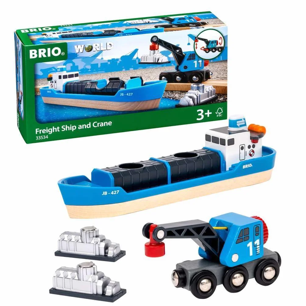 BRIO World - nave portacontainer con autogru