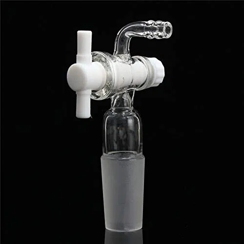 RanDal 24/40 Adattatore Di Controllo Del Flusso Di Vuoto Di Vetro Con Ptfe Rubinetto Maschio A Terra Giunto Ad Angolo Retto Collegamento Tubo 90 Gradi Bend
