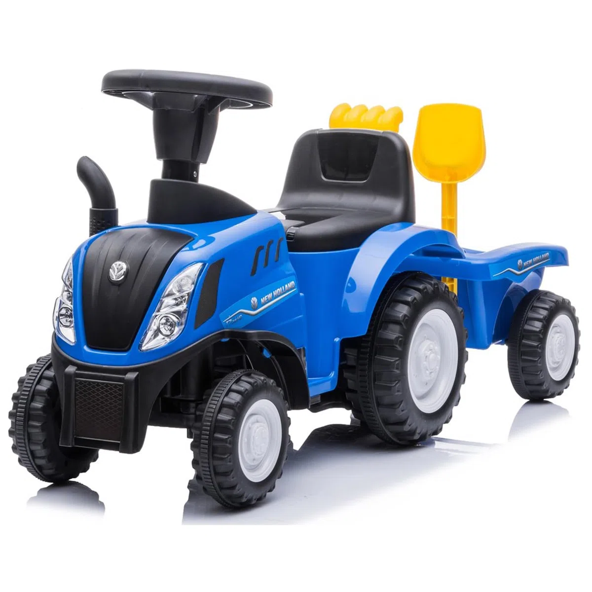 COIL Trattore New Holland Rutscjauto con Rimorchio - Trattore Buggy con Licenza, Include Rastrello e Pala - Realizzato in Plastica di Alta Qualità - Trattore Giocattolo Per Bambini