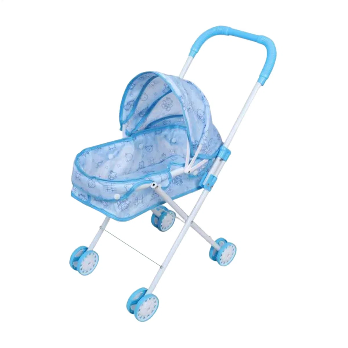 Passeggino per bambole per bambini – Passeggino pieghevole di ruolo, leggero, carrello giocattolo con scorrevole, attività interattiva di gioco di ruolo fantasy per bambini, ragazze, casa, R
