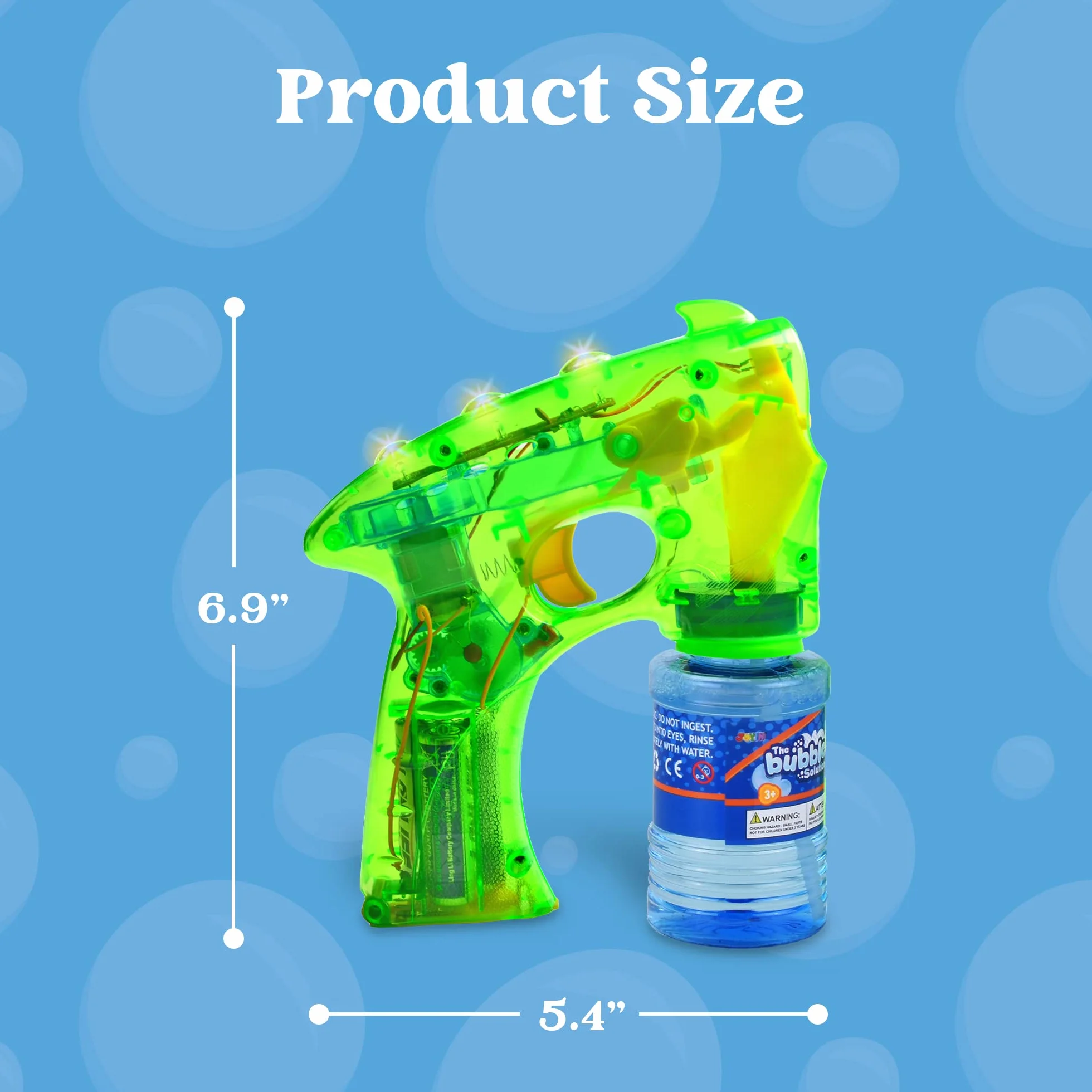 JOYIN 3 Bolle Pistole Bubble Blaster, Forniture per Feste a LED Blaster Machine Blaster, Giocattolo Estivo, Attività all'Aperto, Regalo di Compleanno, Giocattolo Ventilatore di Bolle, Pasqua