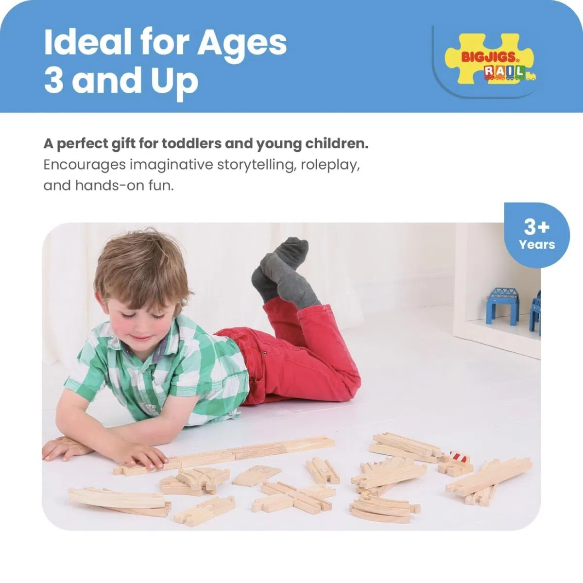 Bigjigs Rail Confezione di espansione binari Basso Livello