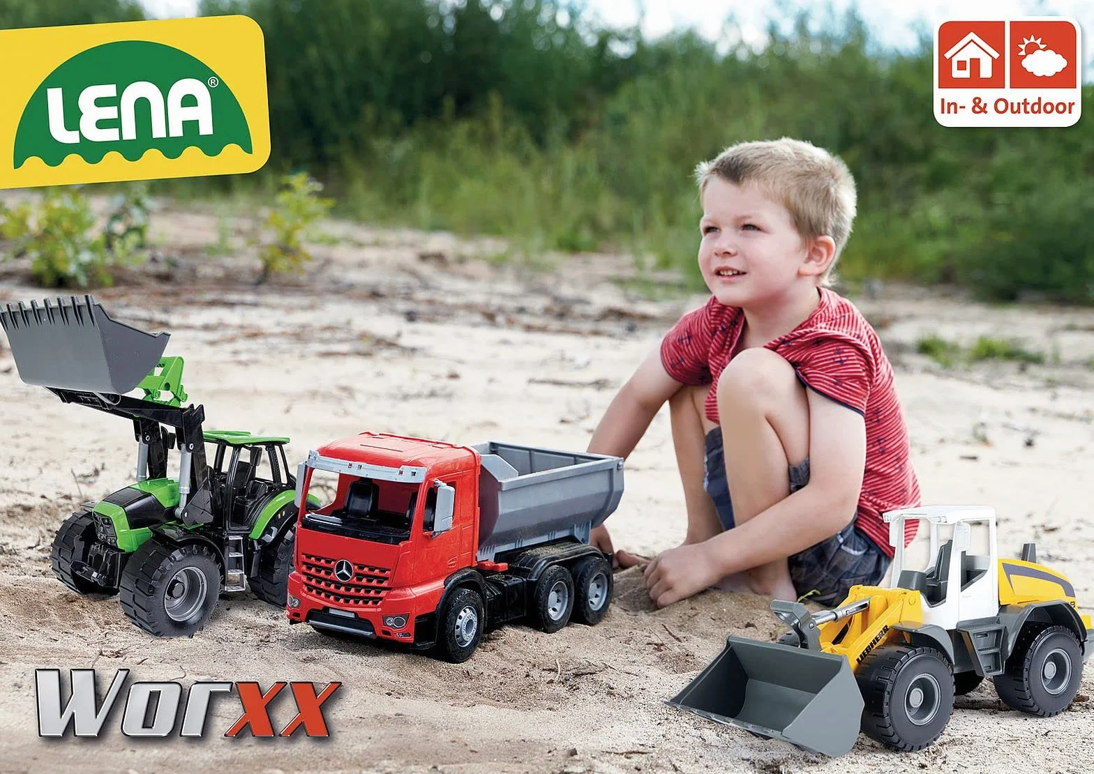 LENA - Liebherr A918 Litronic Veicolo Giocattolo per Bambini Piccoli, Giallo