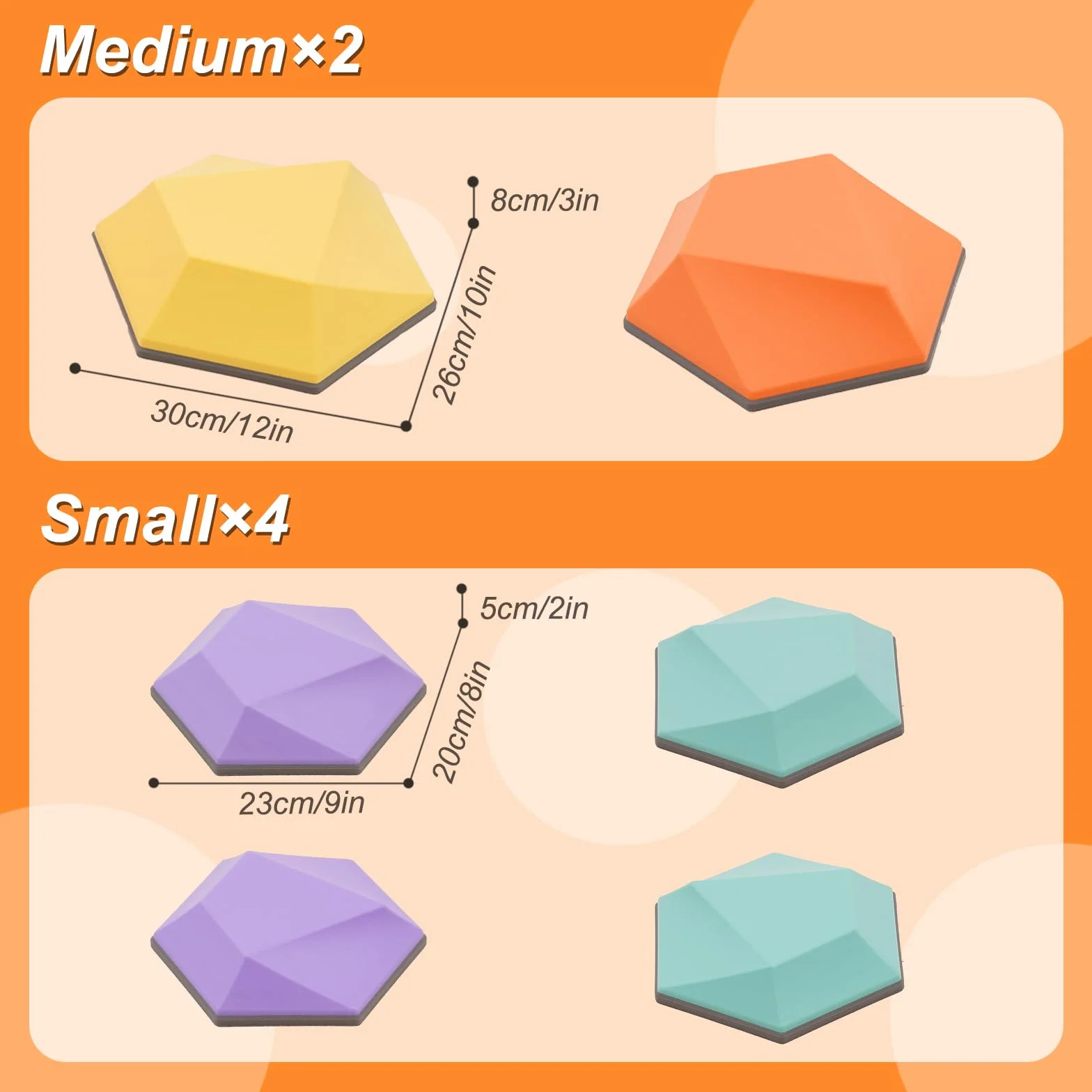 Pietre di Bilanciamento Bambini, 6PCS Stepping Stones Impilabili e Antiscivolo, Percorso Psicomotricità Bambini, Percorsi ad Ostacoli per Interni ed Esterni, Promuove l'equilibrio e Capacità Motorie