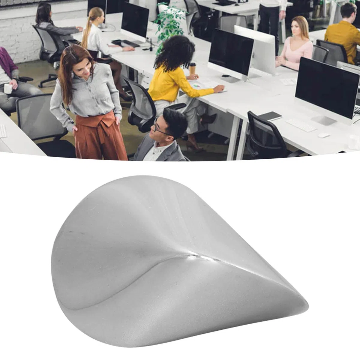 Giocattolo da tavolo Oloid, ridurre la pressione elegante bella geometria a forma di giocattolo Oloid, acciaio inox robusto durevole scultura da tavolo portatile